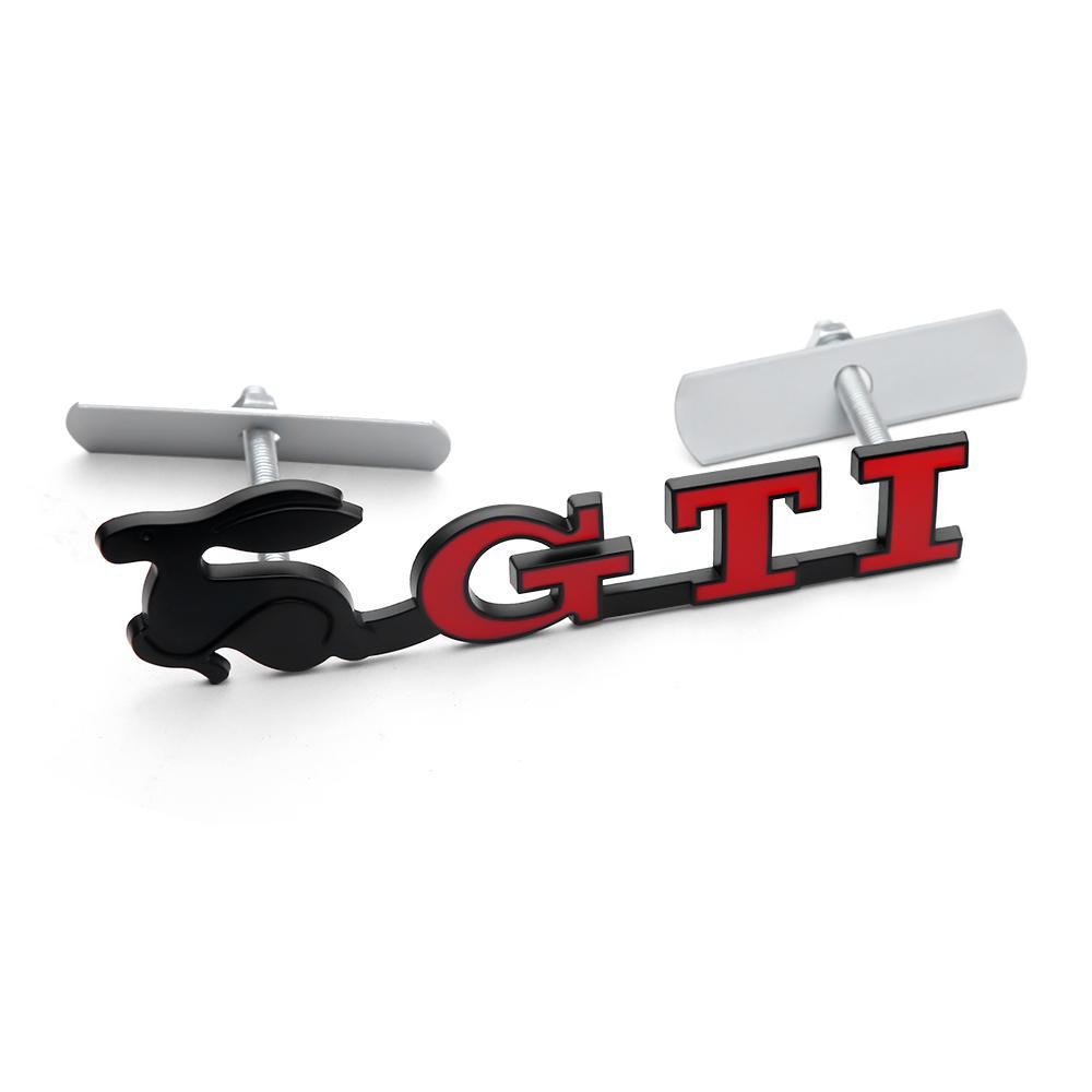 BAJM3 2025 Hot 3D ABS GTI Badge Car Front Grille Sticker Decoration Auto Refit Accessorie for Volkswagen VW Golf MK7 Beetle Touran GTI