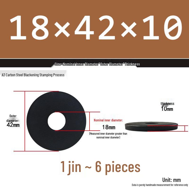 Black Oversized Thickened Round Metal Flat Washer Spacer for Home Use