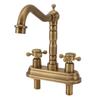 G1/2 Sink Faucet Antique 2 Handle Hot Cold Water Full Copper Basin Mixer Tap for Kitchen Bathroom