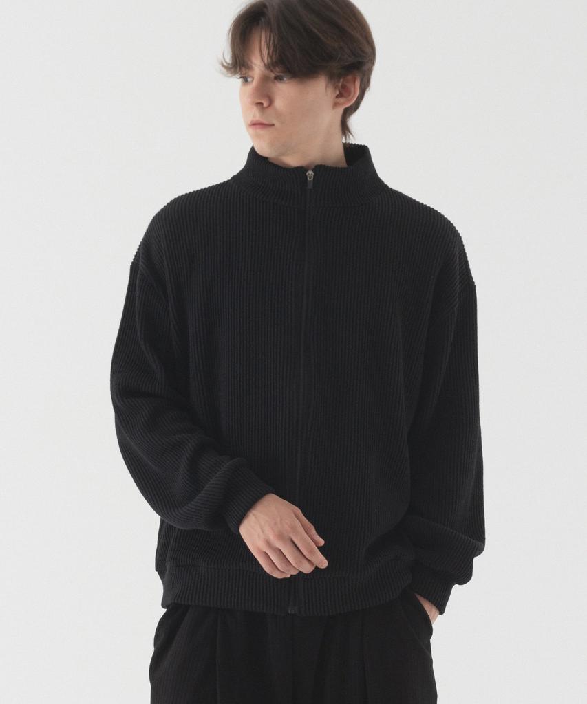 PIANER Comfortable Oversized Full-Zip Knit (Black)