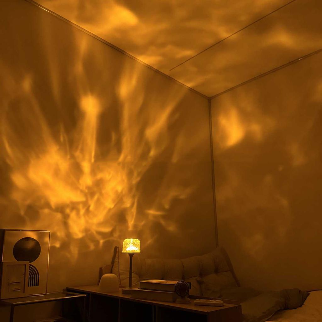 Светильник для душа AquaSpa - Лампа для ванной комнаты с 16-цветным океаническим проектором, Перезаряжаемый светильник для душа с и пультом дистанционного управления, Беспроводной светильник для