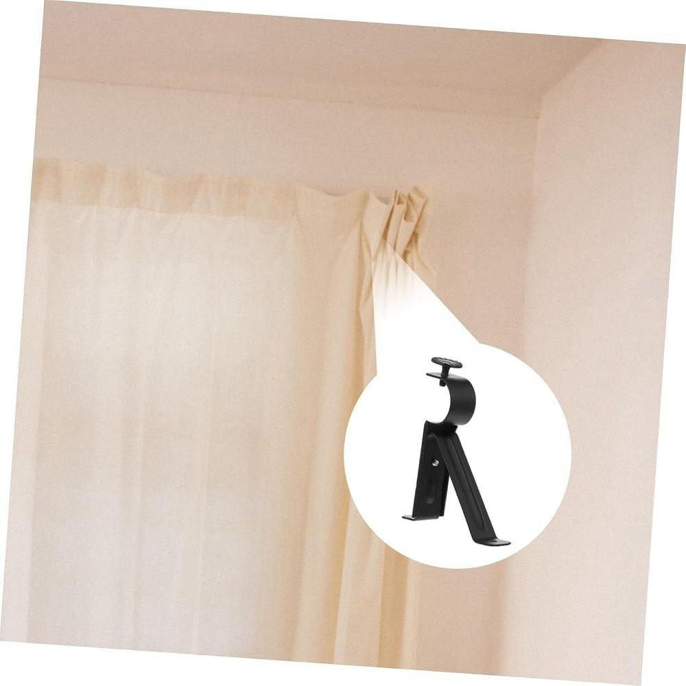 2pcs Hardware Drapery Holders Metal Curtain Support Rack Curtain Rod Brackets  Drapes Rod Accessory
