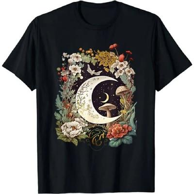 Эстетичная футболка Goblincore и dark Cottagecore с грибами, 100% чистый хлопок, уличная одежда, топы, футболки, мужская одежда 43010