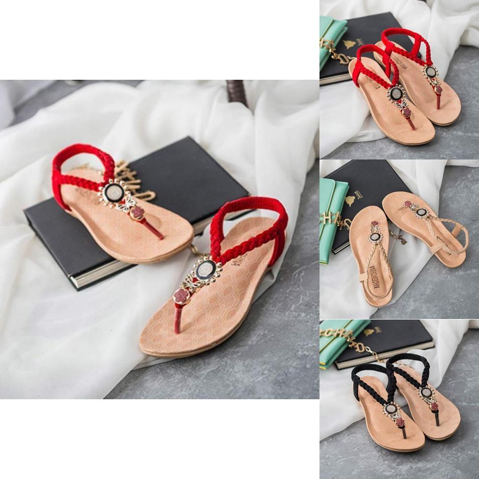 Exquisite Women Bohemia Sweet Beaded Sandals With Premium Artificial Pu Material