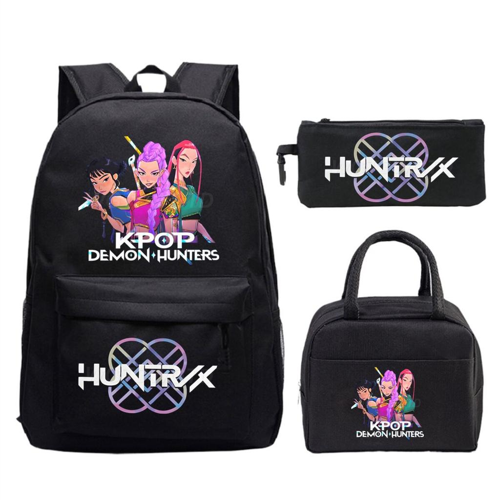 Kpop Demonunters Peripheral Children'S Backpack Elementary And Secondary School Bag Three-Piece Set