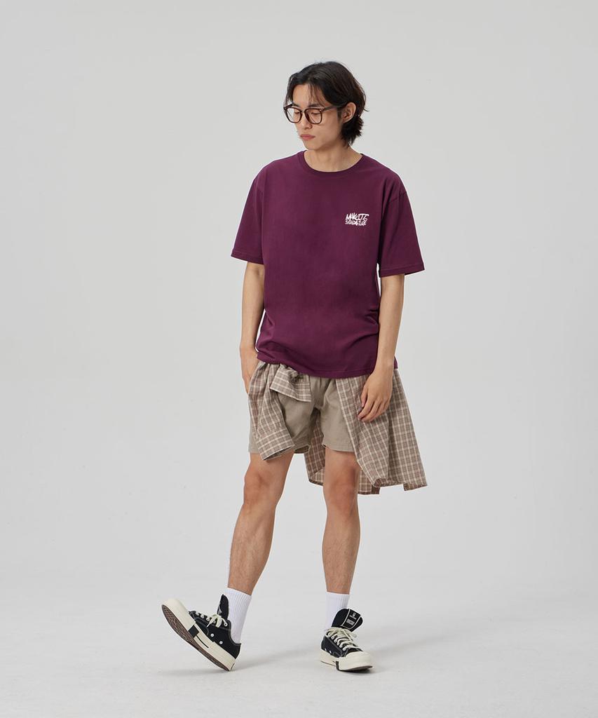 MAKEITTO [Graffiti3 Logo]Crew Neck Tee_Wine