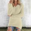 Womens Cute Sweaters Casual V Neck Fleece Pullover Long Sleeve Thermal Soft Fuzzy Sweater Winter Clothes
