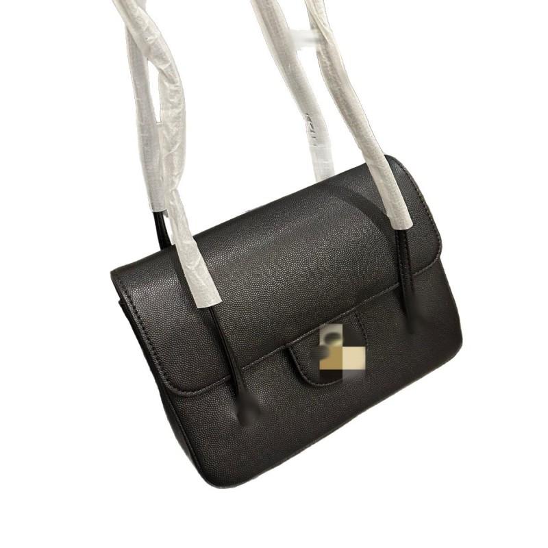 Womens Caviar Leather Crossbody Bag Small Square Shoulder Trendy Versatile Daily Handbag
