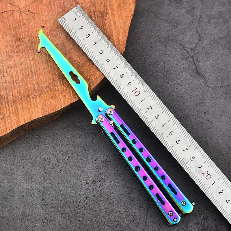 Ненаточенный складной нож из нержавеющей стали с многофункциональным крюком-камнем для чистки шин и копания