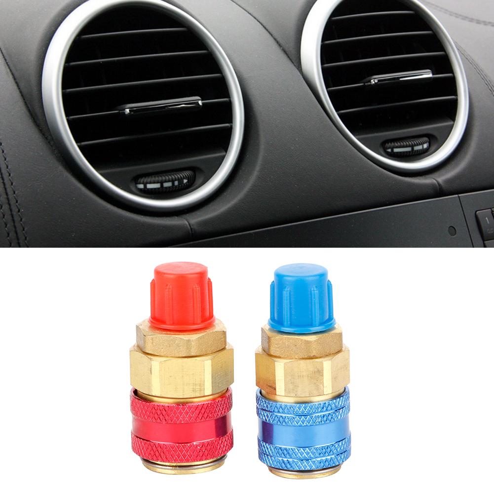 2pcs R134A High Low Pressure Straight Quick Coupler Connector Car A C Refrigerant Adapter
