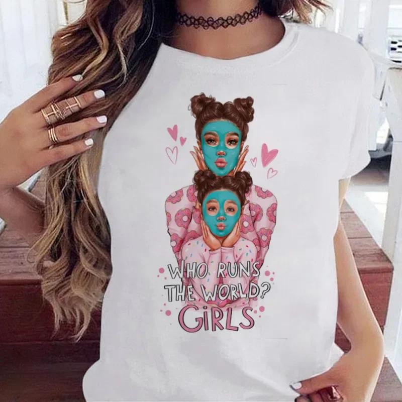 Летний топ с круглым вырезом и принтом 3D City Girls, модные повседневные футболки с короткими рукавами для женщин