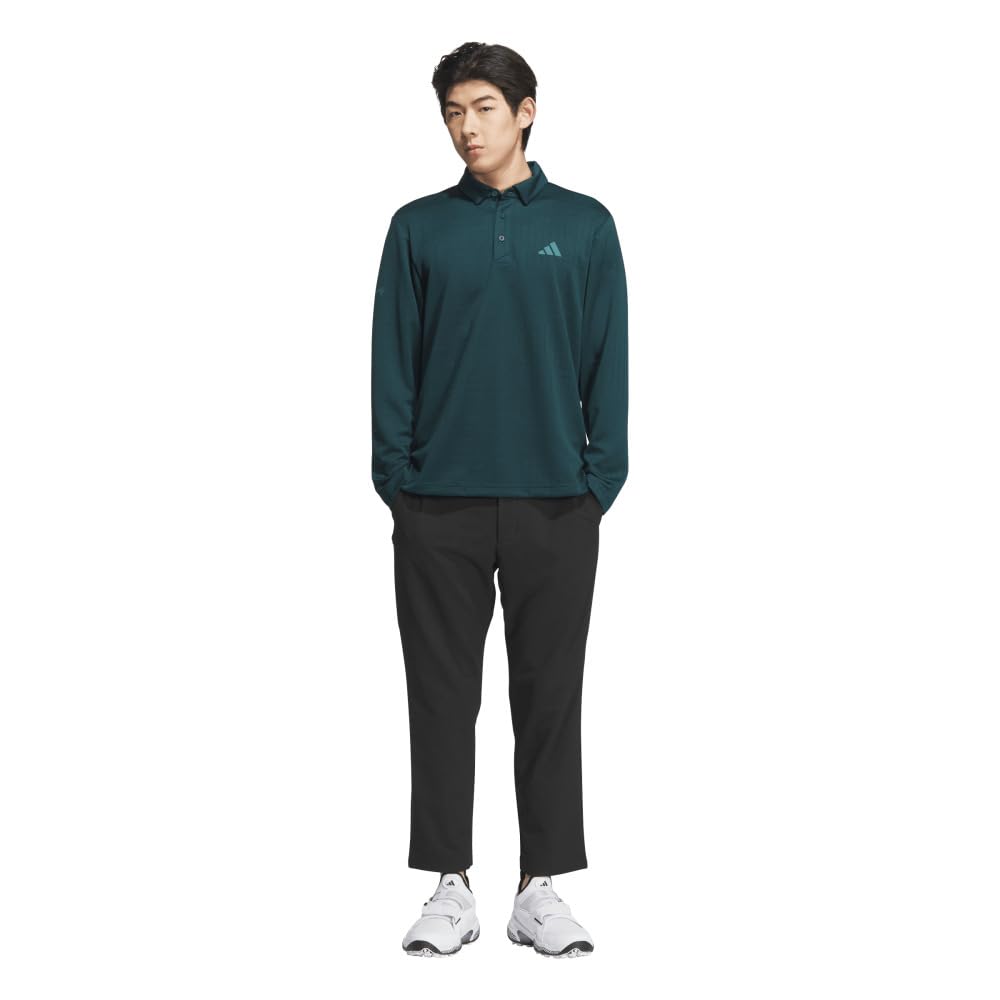 Мужская рубашка для гольфа с длинным рукавом Adidas Golf Aurora Ivy, сезонный жаккард