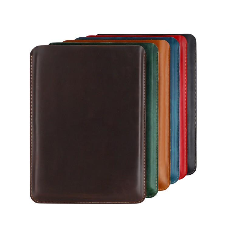 Slim Genuine Leather Laptop Sleeve 16-inch MacBook Pro M1/M2/M3 Crazy Horse Finish Unisex Breathable Interior
