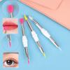 Двуглавая силиконовая кисть с крышкой Кисть для губ и кисть для деталей Бальзам для губ Губная помада Аппликатор для блеска для губ Подводка для глаз Кисть для бровей