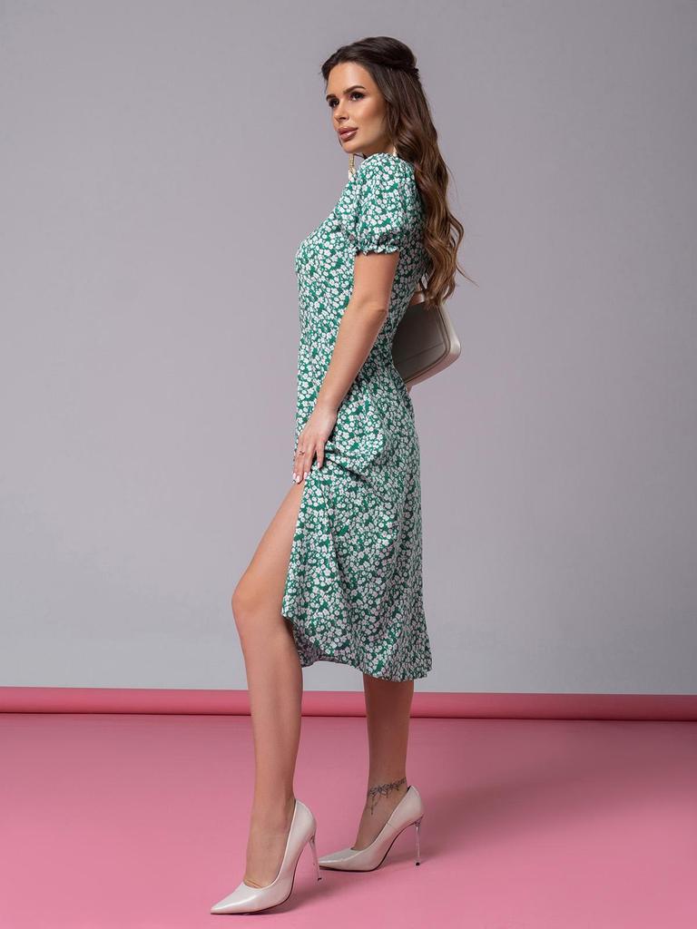 Ретро платье с цветочным принтом и разрезом ISSA Plus