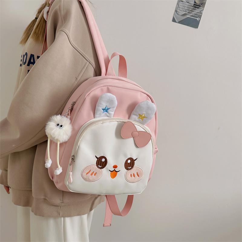 Детский школьный рюкзак для детского сада с изображением девочки-кролика