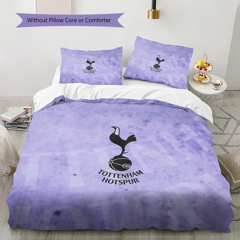 Tottenham Hotspur F.C. Комплект постельного белья с узором Одеяло Декор для дома Подарок (1 пододеяльник + 2 наволочки без наполнителя)
