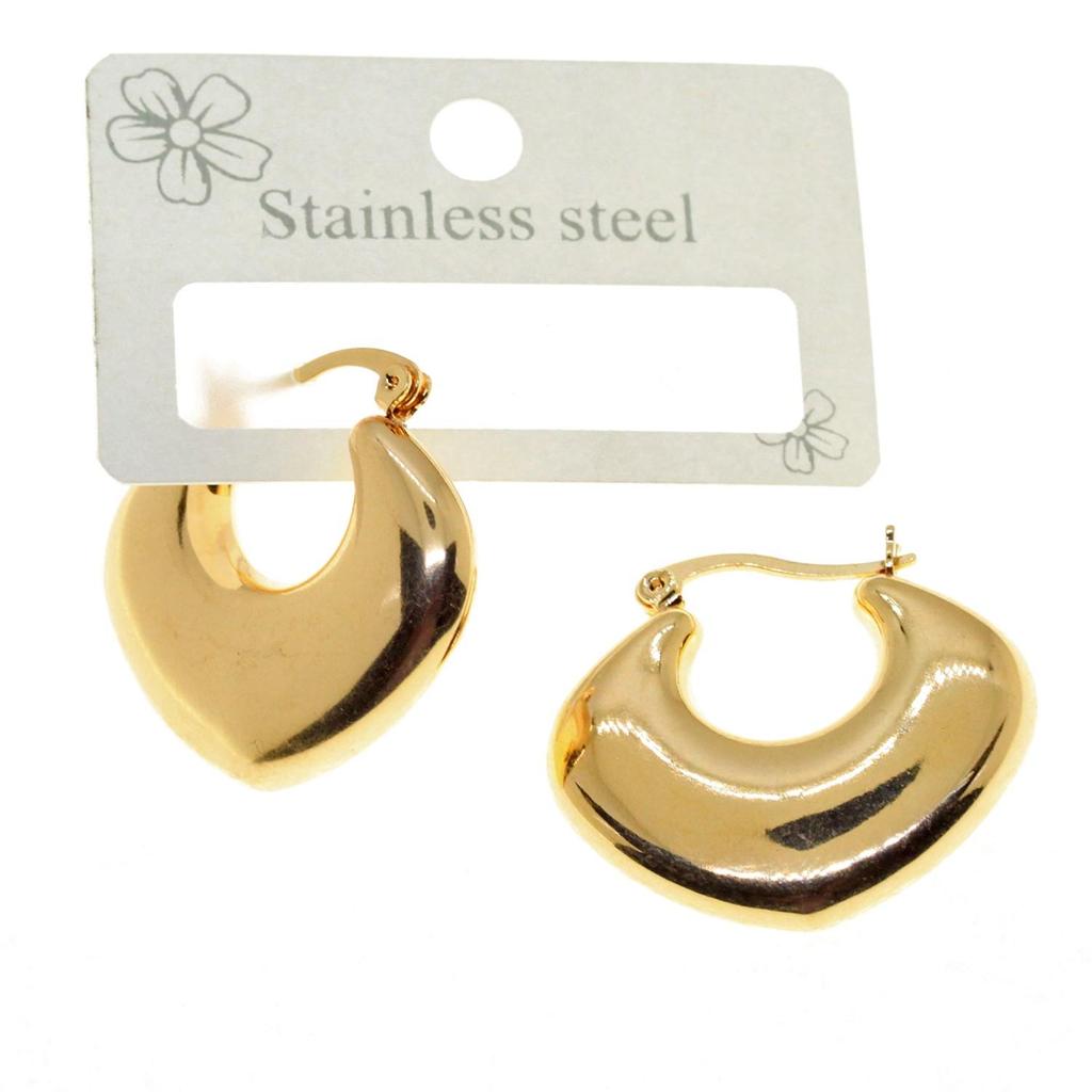 Women's Gold Color Heart Earrings Vip Tarnish-Resistant Fadeless Steel Earrings