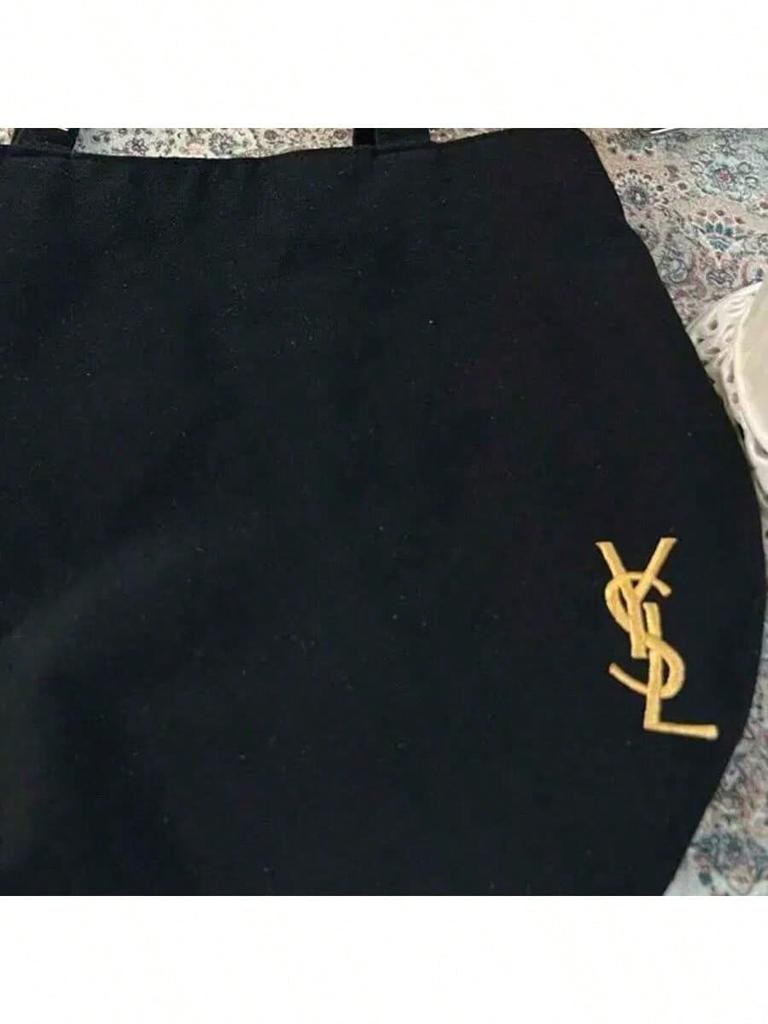 YSL - Черная парусиновая сумка на одно плечо, с предельно минималистичным дизайном, имеет большую вместимость и может использоваться для работы, шопинга, учебы и путешествий.