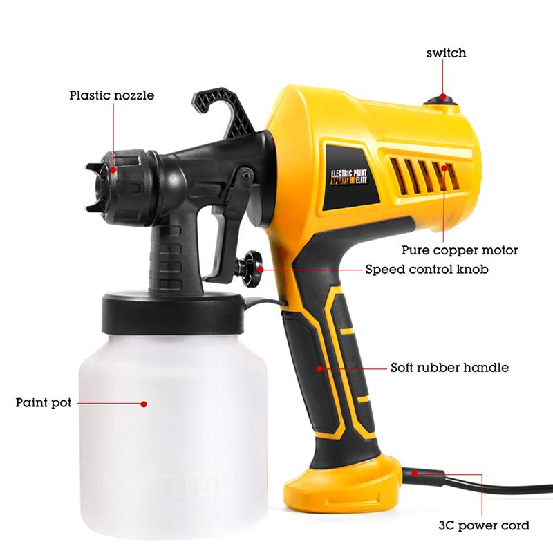 Plastic 800Ml Electric Spray Gun Container Strong Spray Gun Can For Spray Gun For Any Painting Projects
