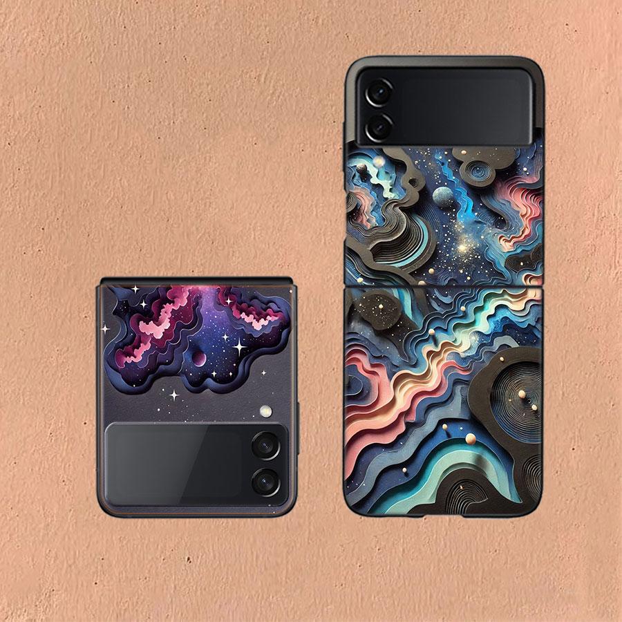 Потрясающий 3D-шедевр из бумаги Чехол для Samsung Z Flip7 6 Galaxy Чехол Ударопрочный Z Flip5 Z Flip3 4 5G Жесткий чехол для телефона TP