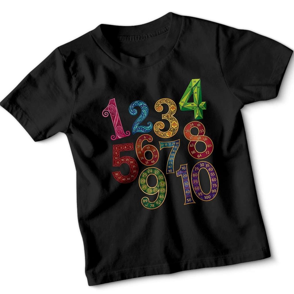 Colorful Counting Numbers day Education Maths DayKids T-Shirt Boys Girls Play