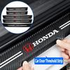 Защитная наклейка на порог автомобиля Civci FIT CRV Accord HRV с логотипом, устойчивая к царапинам, декоративная наклейка на порог из углеродного волокна