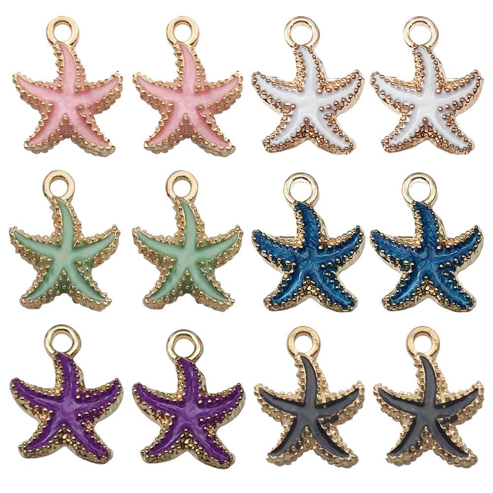 Dripping Oil Ocean Starfish Diy Alloy Jewelry Accessories Bracelets Necklace Earrings Keychain Pendant Pendant