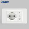 DELEFU Italian Standard White 118 Type Wall Switch Socket with USB + TYPE-C Socket Is Suitable for Hotels and Households.