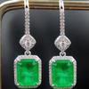 Женские винтажные серьги из настоящего стерлингового серебра 925 пробы, изумрудные 30 мм, модные женские ювелирные изделия, обещанный подарок