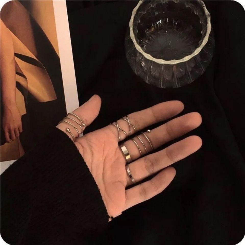 Модный уличный набор колец с индивидуальностью в хип-хоп стиле, простое сплавное кольцо в стиле ретро, простое кольцо с холодным ветром