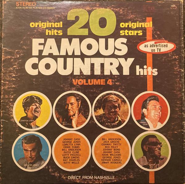 LP Пластинка РАЗНЫЕ ИСПОЛНИТЕЛИ - 20 Знаменитых Кантри Хитов Том 4 CR1400 CRYSTAL CORPORA США Кантри Б/У