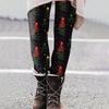 Women's Casual Outdoor Christmas Pattern Slim Fitting Elastic Yoga Pants Cropped Pants