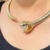 Accessories Punk Snake Collar Retro Exaggerated Snake Pattern Gold And Silver Collar Fashion Women