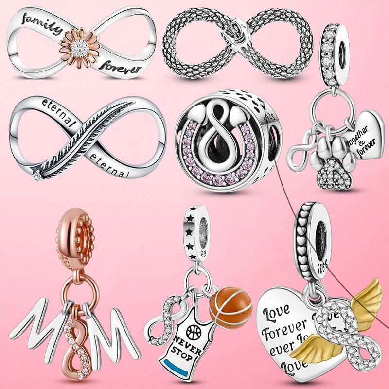 Charm Bead Charms copper Daisy Flower Family Love Infinity Infinite Love Heart Charm Bead Charms Bead Charms Accessories Bracelets Do It Yourself Jewe