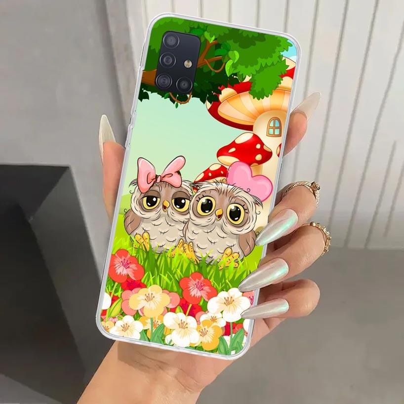 Мультяшная Милая Сова Любимый Чехол для Телефона для Samsung Galaxy A52 A42 A32 A22 A12 A02S A72 A51 A50S A41 A31 A21S A71 A40 A30S A20S A10S