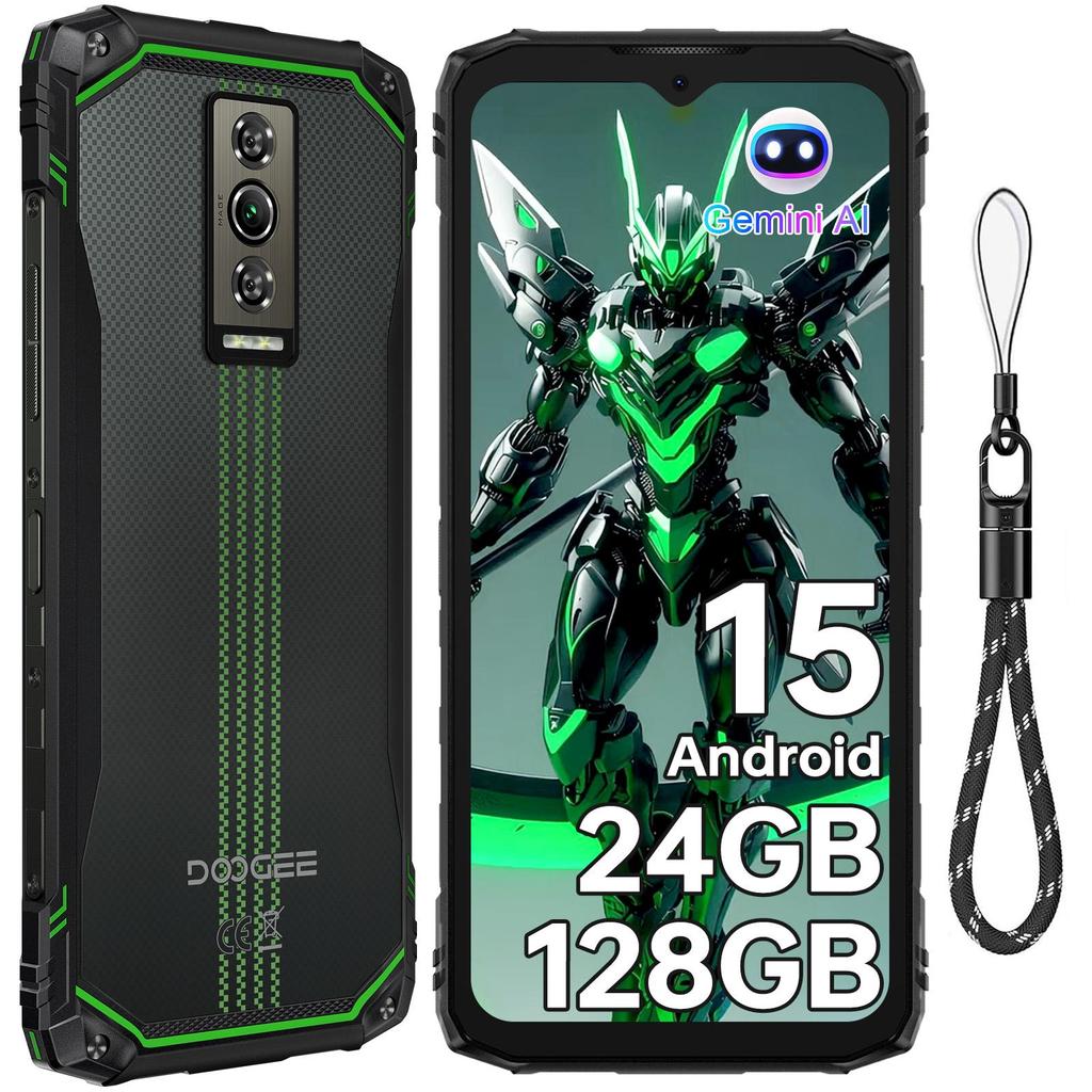 DOOGEE Blade10 Energy Защищенный смартфон Android 15, 24 ГБ+128 ГБ/2 ТБ, 6,56-дюймовый HD+ дисплей 90 Гц, 6150 мАч, 16 МП+8 МП, 3 слота для SIM-карт/NFC/IP68/IP69K/OTG/Face ID