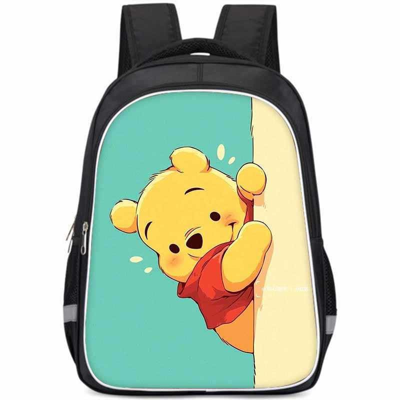Winnie The Pooh Large Capacity Lightweight 3d School Backpack For Kids And Students Unisex Oxford Fabric