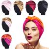 Soft Knot Pleated Head Cover Wrap Hat Sleep Night Cap Turban Hat Elastic Hairband Salon Bonnet