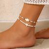 Nautical Seashell & Starfish Anklet with Tassels and Turtles