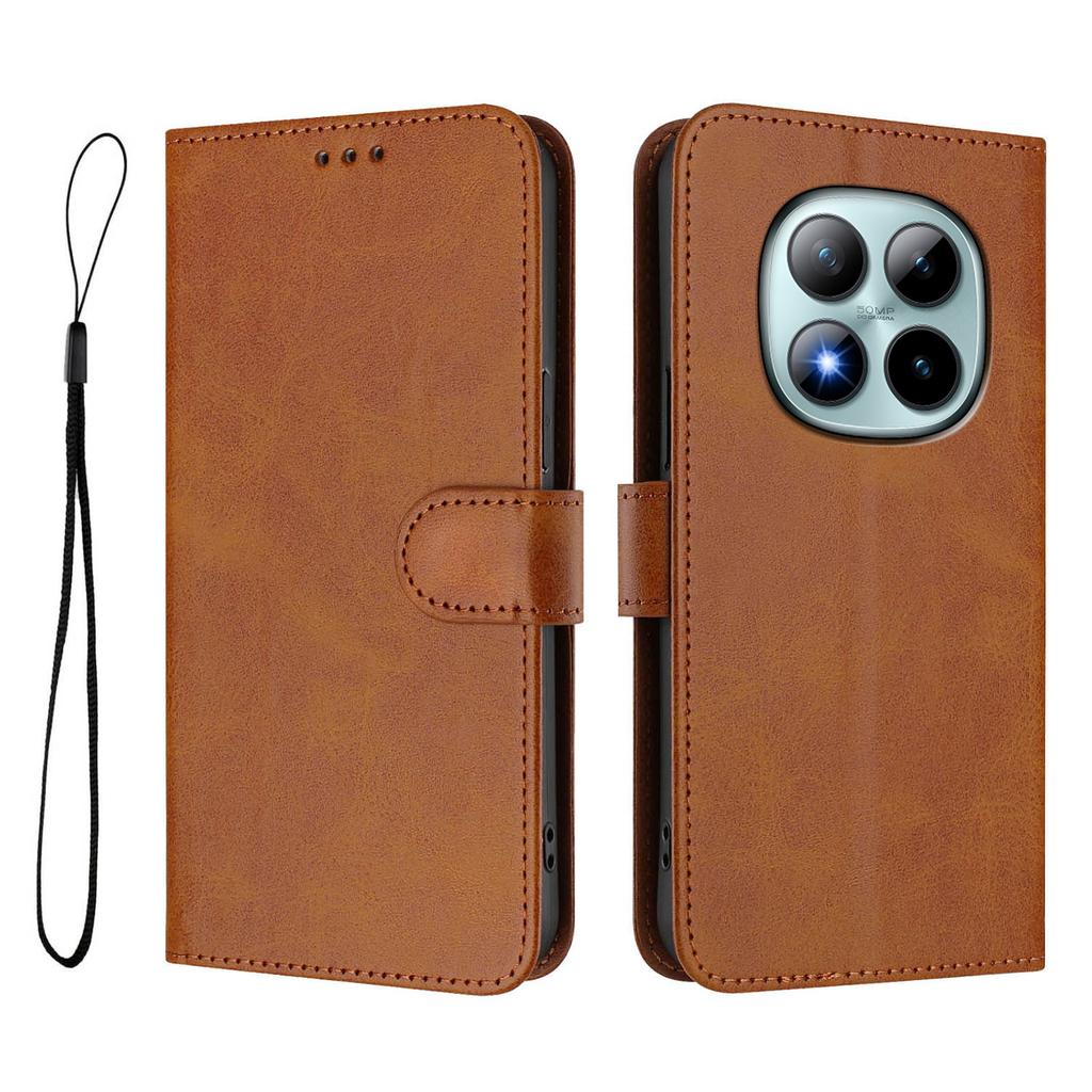 For Xiaomi Redmi Note 15 Pro+ 5G Wallet Case RFID Blocking Calf Texture Leather Stand Phone Cover with Strap