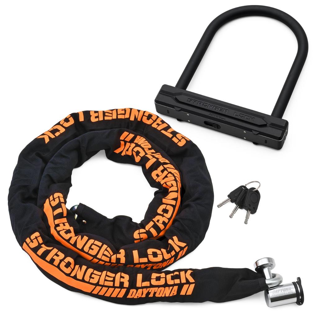 Замок для мотоцикла Daytona, 2 замка с 1 брелоком, более прочный набор замков 31253 2,0 м + U-образный