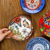 6.5 Inches European Ceramic Dinner Plates Hand Painted Western Salad Plate Household Exquisite Fruit Dish Kitchen Accessories