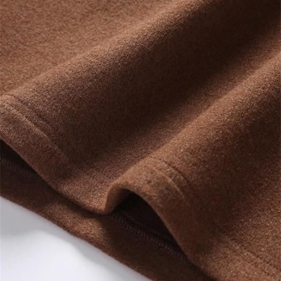 Весна Осень Мужской Топ Защита Шеи Полувысокий Воротник Двусторонний Немецкий Бархат Приталенный Эластичный Длинные Рукава Пуловер Базовый Свитшот