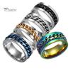 Цепочка вращающаяся цепочка блестящие ювелирные изделия подарок мужское кольцо на палец для клуба