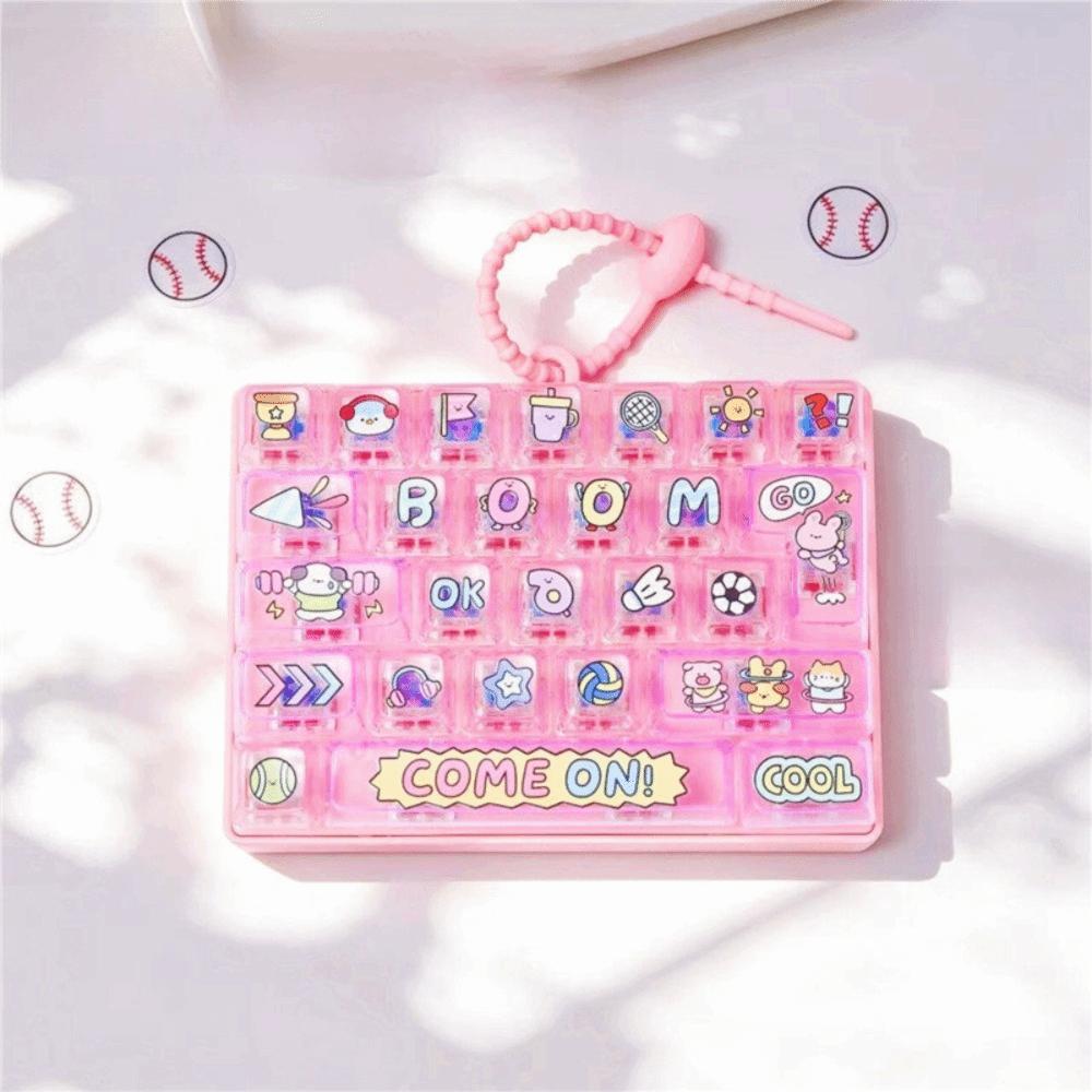 26-key Stress Relief Decompression Toy Keychain Keyboard Toy Cute Press Button Toy Bag Charm