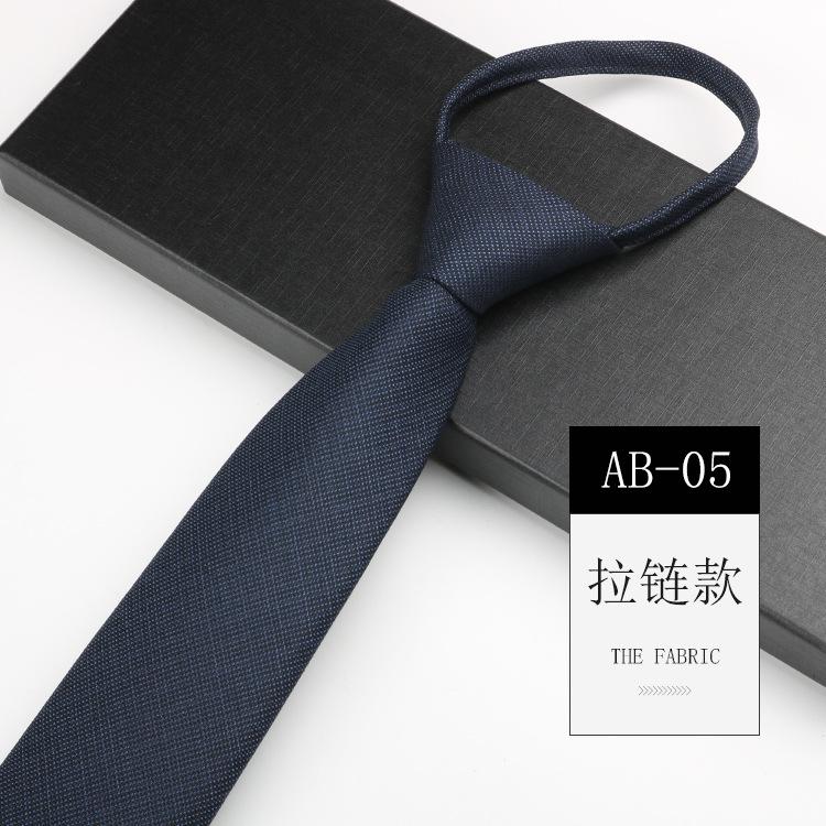 Men'S Tie Easy-Pull Zipper Dress Wedding British Style Blue Gray Knot-Free Hand Tie