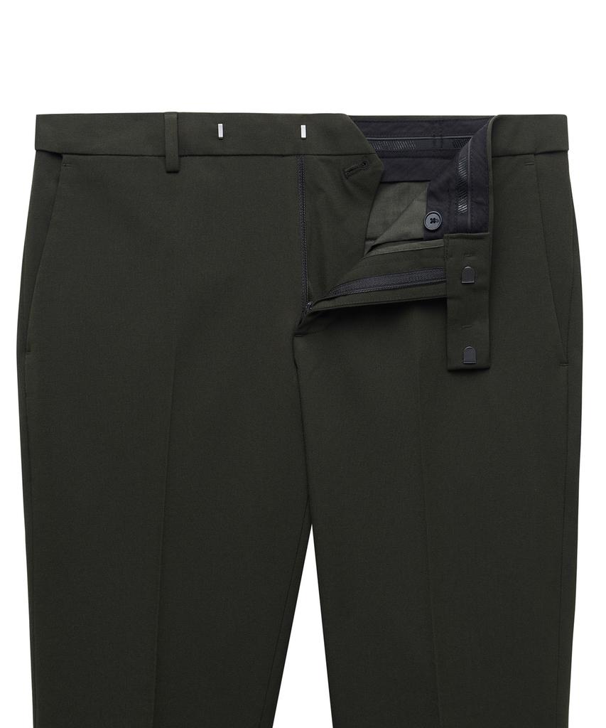 MUSINSA STANDARD Skinny Hidden Elastic Waist Crop Slacks [Khaki]