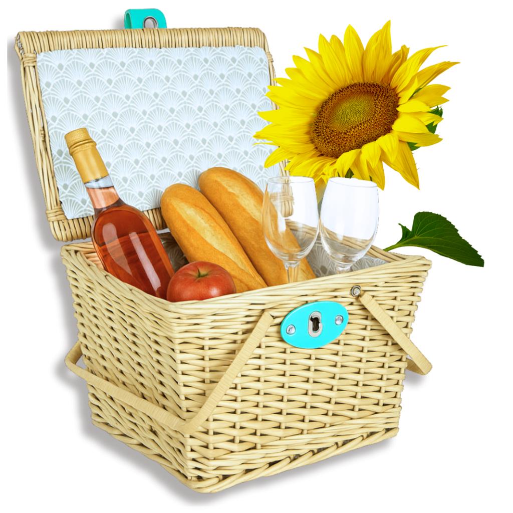 Wicker basket picnic basket woven gift garden date we close