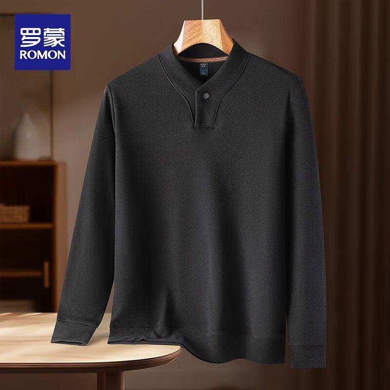 ROMON Мужской топ из нано-бархата с воротником-стойкой